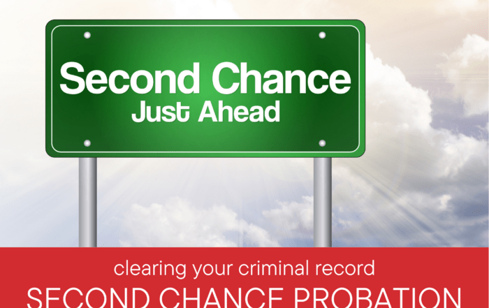 Drug Offenses 13 Thumbnail for the Illinois Second Chance Probation blog post. This shows a green street sign with text that reads "Second Chance Just Ahead" with a cloudy background.