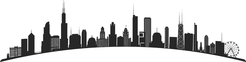 Chicago Skyline in Black