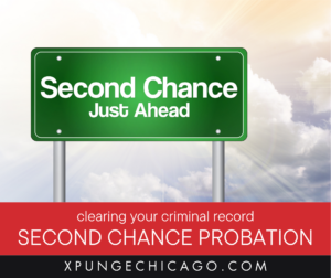 Green street sign with the words "Second Chance Just Ahead" written in white with a cloudy sky background.